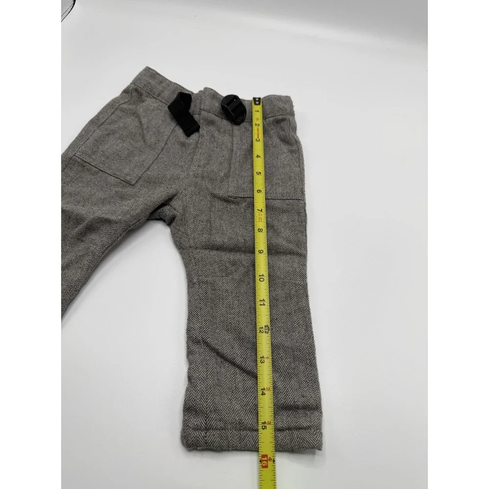 ZARA Baby Boy Gray Herringbone Trousers Pants Size 9-12 Months Pre-owned AS IS